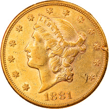 Moeda, Estados Unidos da América, $20, Double Eagle, 1881, San Francisco