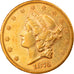 Moneta, Stati Uniti, $20, Double Eagle, 1876, San Francisco, BB+, Oro, KM:74.2