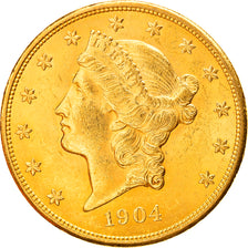 Coin, United States, $20, Double Eagle, 1904, Philadelphia, AU(50-53), Gold