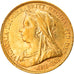 Moneda, Gran Bretaña, Victoria, Sovereign, 1893, MBC+, Oro, KM:785