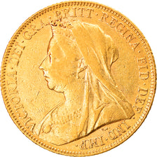 Moeda, Grã-Bretanha, Victoria, Sovereign, 1899, AU(50-53), Dourado, KM:785