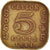 Moneda, Ceilán, George VI, 5 Cents, 1944, MBC, Níquel - latón, KM:113.2