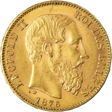 Munten, België, Leopold II, 20 Francs, 20 Frank, 1876, ZF+, Goud, KM:37