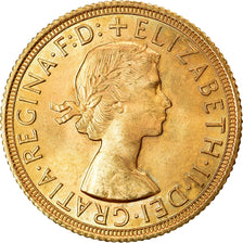 Moeda, Grã-Bretanha, Elizabeth II, Sovereign, 1958, MS(64), Dourado, KM:908