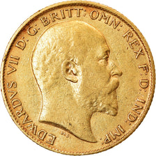 Moeda, Grã-Bretanha, Edward VII, 1/2 Sovereign, 1909, EF(40-45), Dourado