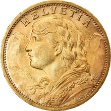 Moneta, Szwajcaria, 20 Francs, 1927, Bern, MS(63), Złoto, KM:35.1