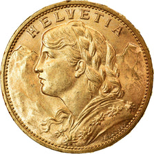 Münze, Schweiz, 20 Francs, 1914, Bern, UNZ, Gold, KM:35.1