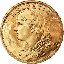 Moneta, Szwajcaria, 20 Francs, 1947, Bern, MS(63), Złoto, KM:35.2