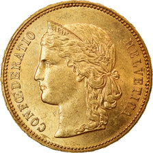 Coin, Switzerland, 20 Francs, 1896, Bern, AU(55-58), Gold, KM:31.3