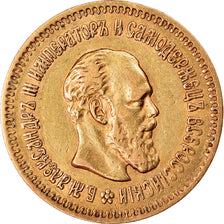 Münze, Russland, Alexander III, 5 Roubles, 1888, St. Petersburg, SS, Gold