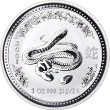 Monnaie, Australie, Année du Serpent, Dollar, 2000, 1 Oz, FDC, Argent