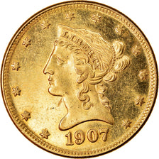 Moneta, Stati Uniti, Coronet Head, $10, Eagle, 1907, Denver, SPL, Oro, KM:102