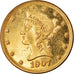 Coin, United States, Coronet Head, $10, Eagle, 1907, Denver, MS(60-62), Gold