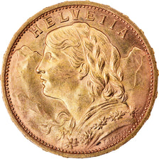 Moneta, Szwajcaria, 20 Francs, 1930, Bern, MS(63), Złoto, KM:35.1