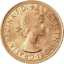 Moeda, Grã-Bretanha, Elizabeth II, Sovereign, 1966, MS(64), Dourado, KM:908