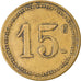 Moneda, Francia, Uncertain Mint, 15 Centimes, Denomination on both sides, MBC