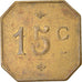 Moneta, Francia, Uncertain Mint, 15 Centimes, Denomination on both sides, BB