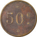 Moneta, Francia, Uncertain Mint, 50 Centimes, Denomination on both sides, MB+