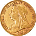 Moneda, Gran Bretaña, Victoria, Sovereign, 1899, MBC, Oro, KM:785