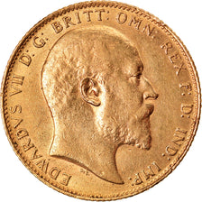 Moeda, Grã-Bretanha, Edward VII, Sovereign, 1906, EF(40-45), Dourado, KM:805