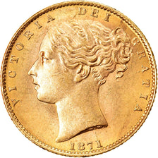 Coin, Great Britain, Victoria, Sovereign, 1871, MS(63), Gold, KM:736.2