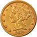 Coin, United States, $5, Half Eagle, 1881, Philadelphia, EF(40-45), Gold, KM:101