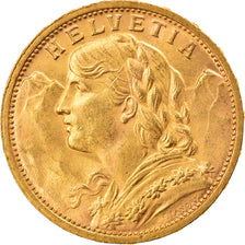 Moneta, Szwajcaria, 20 Francs, 1908, Bern, MS(63), Złoto, KM:35.1