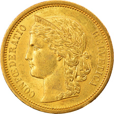 Moeda, Suíça, 20 Francs, 1883, Bern, AU(55-58), Dourado, KM:31.1