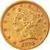 Moneta, Stati Uniti, Coronet Head, $5, Half Eagle, 1895, Philadelphia, BB+, Oro