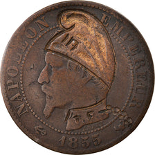 Moneta, Francja, Napoleon III, 5 Centimes, 1855, Lille, Satyryczne, VF(20-25)