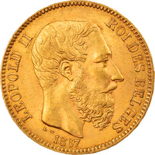 Coin, Belgium, Leopold II, 20 Francs, 20 Frank, 1867, AU(55-58), Gold, KM:32