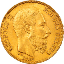 Coin, Belgium, Leopold II, 20 Francs, 20 Frank, 1868, AU(55-58), Gold, KM:32