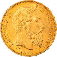 Moneta, Belgia, Leopold II, 20 Francs, 20 Frank, 1875, MS(63), Złoto, KM:37