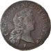 Moneta, Francia, Louis XV, 1/2 Sol, 1721, Reims, MB, Rame, KM:451.8, Gadoury:273