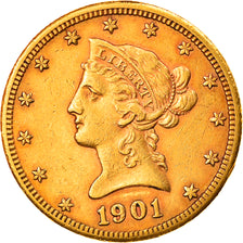 Monnaie, États-Unis, Coronet Head, $10, Eagle, 1901, San Francisco, TTB+, Or