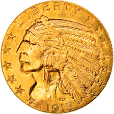 Moeda, Estados Unidos da América, Indian Head, $5, Half Eagle, 1913