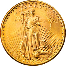 Coin, United States, $20, Double Eagle, 1924, Philadelphia, MS(64), Gold, KM:131