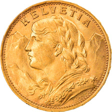 Munten, Zwitserland, 20 Francs, 1922, Bern, PR+, Goud, KM:35.1