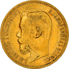 Coin, Russia, Nicholas II, 5 Roubles, 1897, St. Petersburg, EF(40-45), Gold