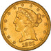 Moneta, Stati Uniti, $5, Half Eagle, 1881, Philadelphia, BB+, Oro, KM:101