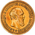 Moneda, Rusia, Alexander III, 5 Roubles, 1889, St. Petersburg, MBC+, Oro, KM:42