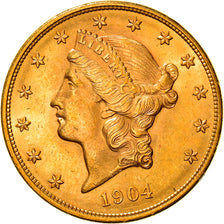 Moneta, USA, Liberty Head, $20, Double Eagle, 1904, Philadelphia, MS(63)