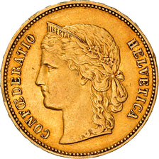 Moeda, Suíça, 20 Francs, 1896, Bern, EF(40-45), Dourado, KM:31.3