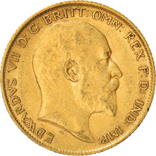 Moneda, Gran Bretaña, Edward VII, 1/2 Sovereign, 1905, MBC, Oro, KM:804