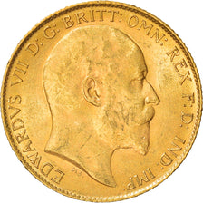 Münze, Großbritannien, Edward VII, 1/2 Sovereign, 1910, SS+, Gold, KM:804