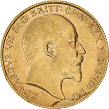 Münze, Großbritannien, Edward VII, 1/2 Sovereign, 1910, SS+, Gold, KM:804