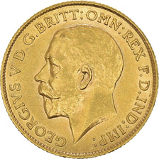 Coin, Great Britain, George V, 1/2 Sovereign, 1912, AU(50-53), Gold, KM:819