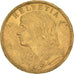 Coin, Switzerland, 20 Francs, 1898, Bern, AU(55-58), Gold, KM:35.1