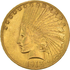 Moneda, Estados Unidos, Indian Head, $10, Eagle, 1913, Philadelphia, MBC+, Oro