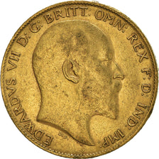 Moneda, Gran Bretaña, Edward VII, 1/2 Sovereign, 1902, MBC, Oro, KM:804